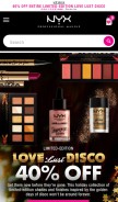 How nyxcosmetics.com looks like on a mobile device such as an iPhone.