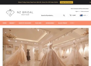 How nzbridal.com looks like on a tablet such as an iPad.