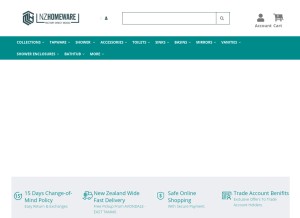 How nzhomeware.co.nz looks like on a tablet such as an iPad.