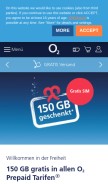 How o2-freikarte.de looks like on a mobile device such as an iPhone.