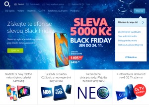 How o2.cz looks like on a tablet such as an iPad.