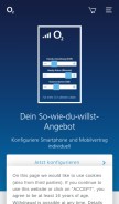 How o2.de looks like on a mobile device such as an iPhone.