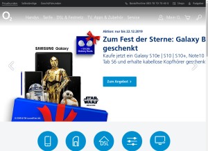 How o2online.de looks like on a tablet such as an iPad.