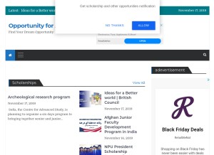 How o4af.com looks like on a tablet such as an iPad.