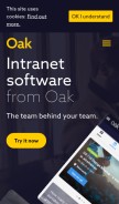 How oak.com looks like on a mobile device such as an iPhone.