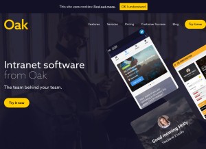 How oak.com looks like on a tablet such as an iPad.