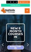 How oakfieldscollege.co.za looks like on a mobile device such as an iPhone.