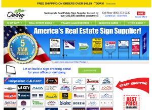 How oakleysign.com looks like on a tablet such as an iPad.