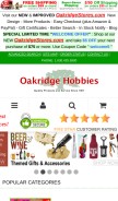How oakridgehobbies.com looks like on a mobile device such as an iPhone.