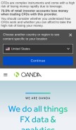 How oanda.com looks like on a mobile device such as an iPhone.