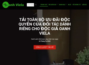 How oanhviela.com looks like on a tablet such as an iPad.