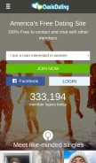 How oasisdating.com looks like on a mobile device such as an iPhone.