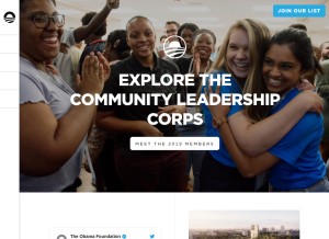 How obama.org looks like on a tablet such as an iPad.