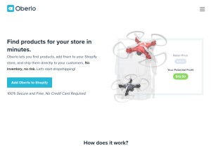 How oberlo.com looks like on a tablet such as an iPad.