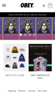 How obeyclothing.com looks like on a mobile device such as an iPhone.
