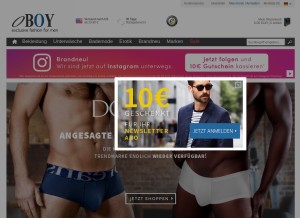 How oboy.de looks like on a tablet such as an iPad.