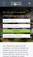 How observatoiredelafranchise.fr looks like on a mobile device such as an iPhone.