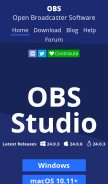 How obsproject.com looks like on a mobile device such as an iPhone.