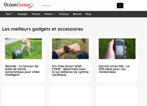 How ocean-corner.com looks like on a tablet such as an iPad.