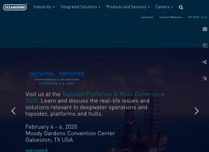 How oceaneering.com looks like on a tablet such as an iPad.