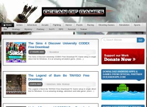 How oceanofgames.com looks like on a tablet such as an iPad.