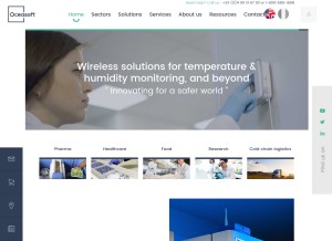 How oceasoft.com looks like on a tablet such as an iPad.