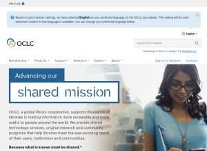 How oclc.org looks like on a tablet such as an iPad.