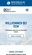 How ocm.de looks like on a mobile device such as an iPhone.