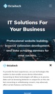 How octaitech.com looks like on a mobile device such as an iPhone.