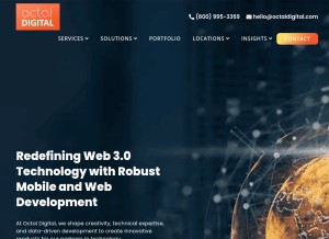 How octaldigital.com looks like on a tablet such as an iPad.