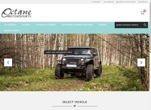 How octanemotorsports.com looks like on a tablet such as an iPad.