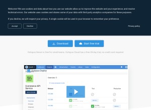 How octopushq.com looks like on a tablet such as an iPad.