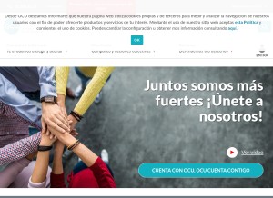 How ocu.org looks like on a tablet such as an iPad.