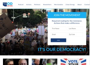 How odaction.com looks like on a tablet such as an iPad.