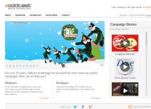 How oddcast.com looks like on a tablet such as an iPad.