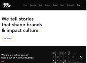 How oddloopagency.com looks like on a tablet such as an iPad.