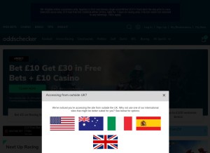 How oddschecker.com looks like on a tablet such as an iPad.
