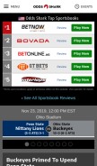 How oddsshark.com looks like on a mobile device such as an iPhone.