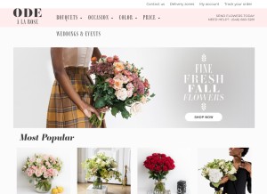 How odealarose.com looks like on a tablet such as an iPad.
