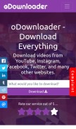 How odownloader.com looks like on a mobile device such as an iPhone.
