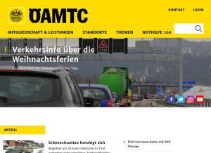 How oeamtc.at looks like on a tablet such as an iPad.