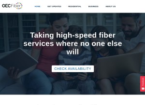 How oecfiber.com looks like on a tablet such as an iPad.