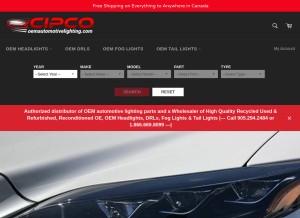 How oemautomotivelighting.com looks like on a tablet such as an iPad.