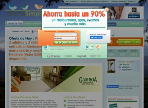 How ofertasimple.com looks like on a tablet such as an iPad.