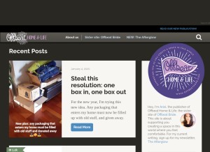 How offbeathome.com looks like on a tablet such as an iPad.