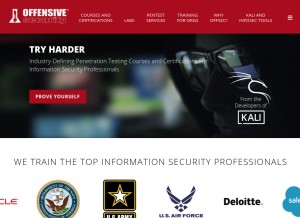 How offensive-security.com looks like on a tablet such as an iPad.