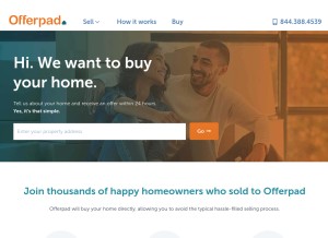 How offerpad.com looks like on a tablet such as an iPad.