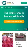 How offerup.co looks like on a mobile device such as an iPhone.