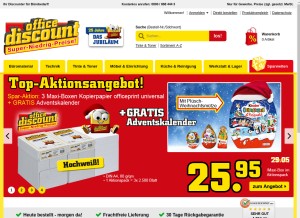 How office-discount.de looks like on a tablet such as an iPad.