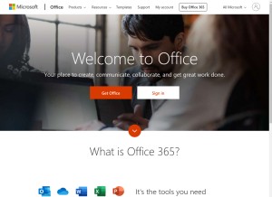 How office.com looks like on a tablet such as an iPad.